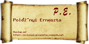Polónyi Erneszta névjegykártya